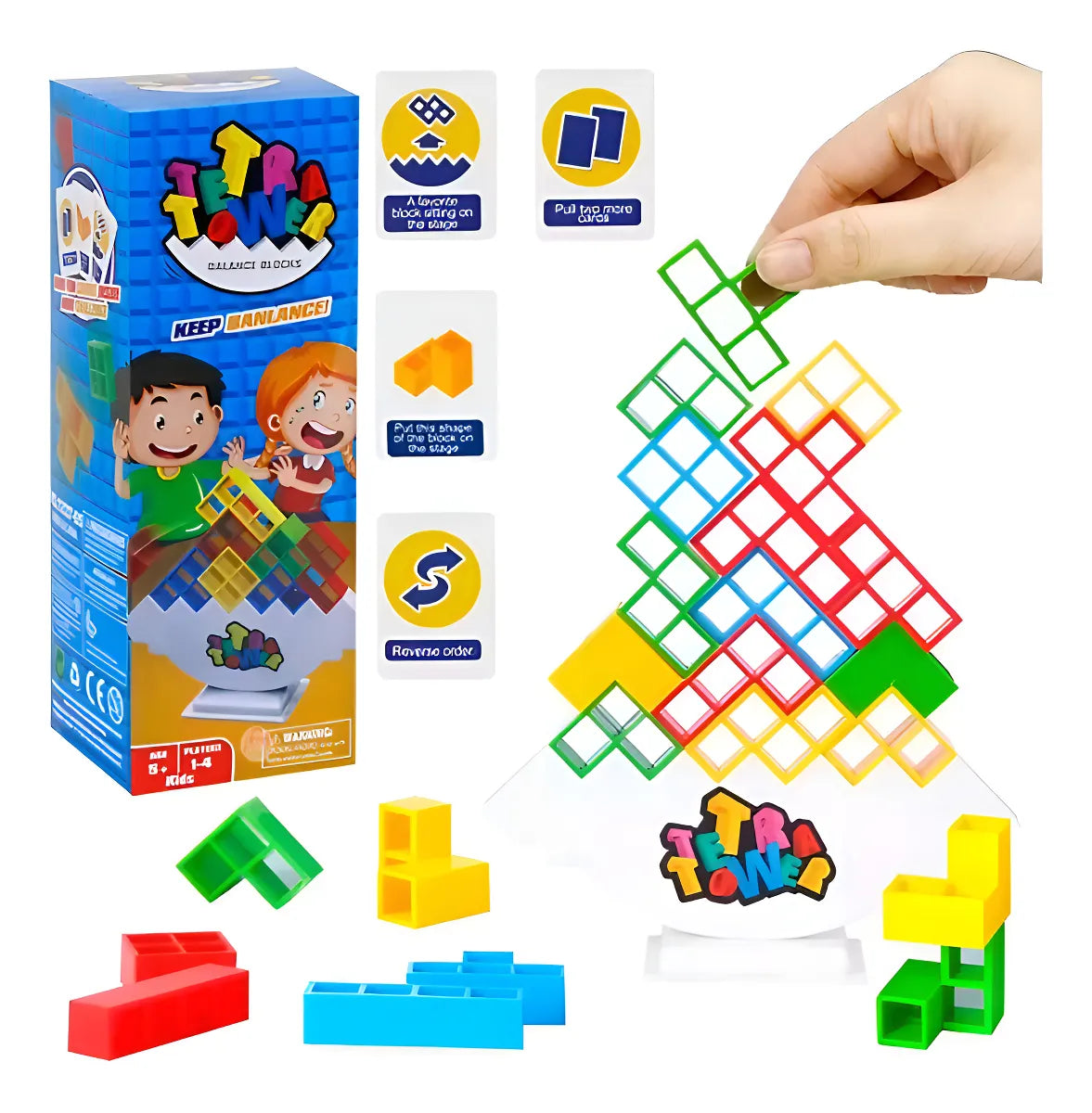 Torre Tetris Juego Equilibrio Didáctico Tetra Tower 40 Pcs