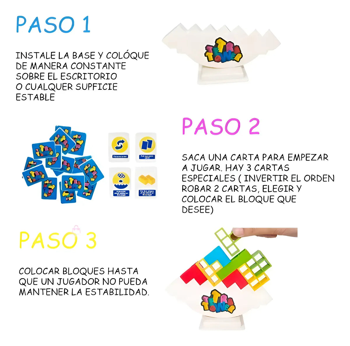 Torre Tetris Juego Equilibrio Didáctico Tetra Tower 40 Pcs