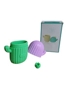 Molde silicón cactus para masaje facial con hielo skincare verde/morado