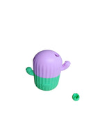 Molde silicón cactus para masaje facial con hielo skincare verde/morado