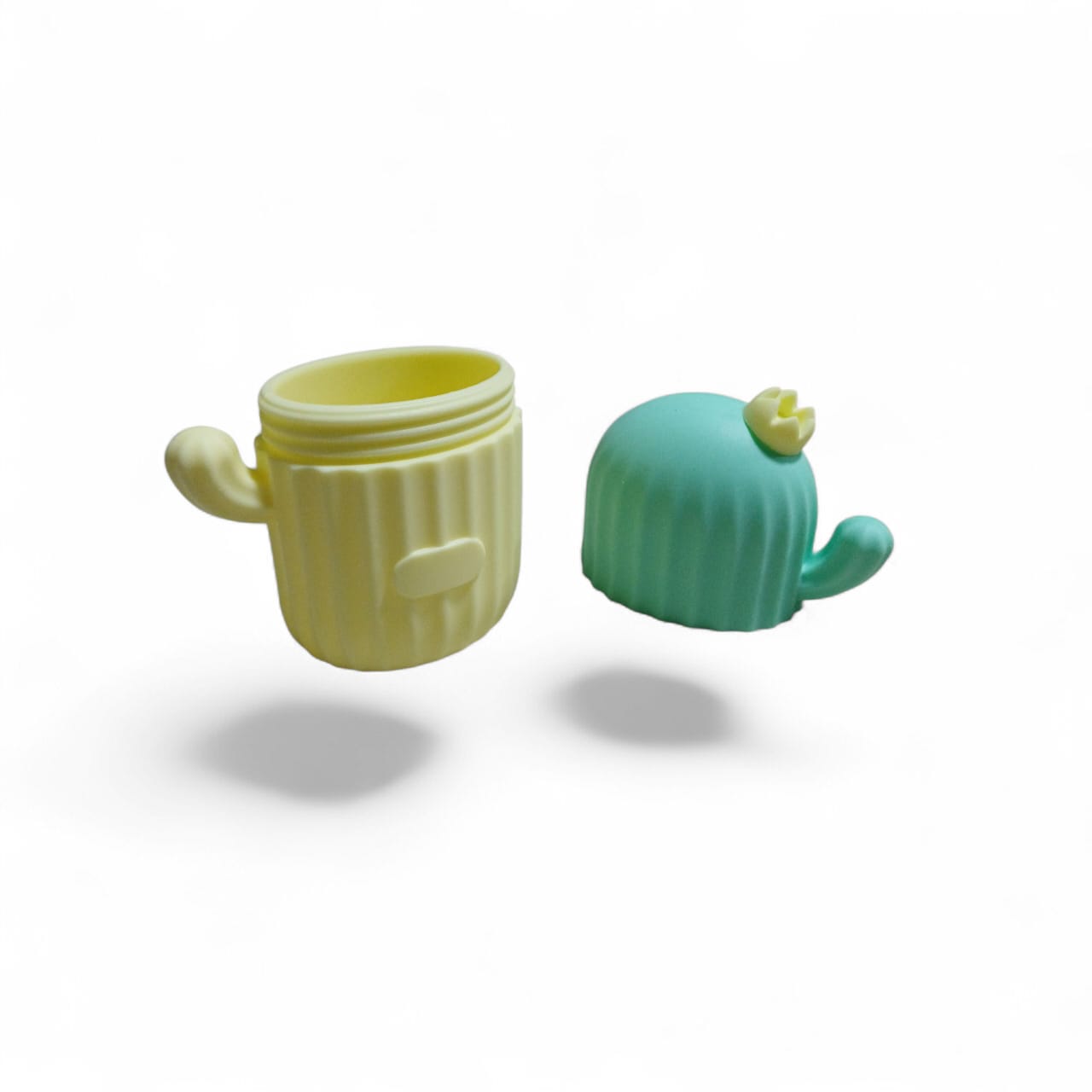 Molde silicón cactus para masaje facial con hielo skincare verde/amarillo