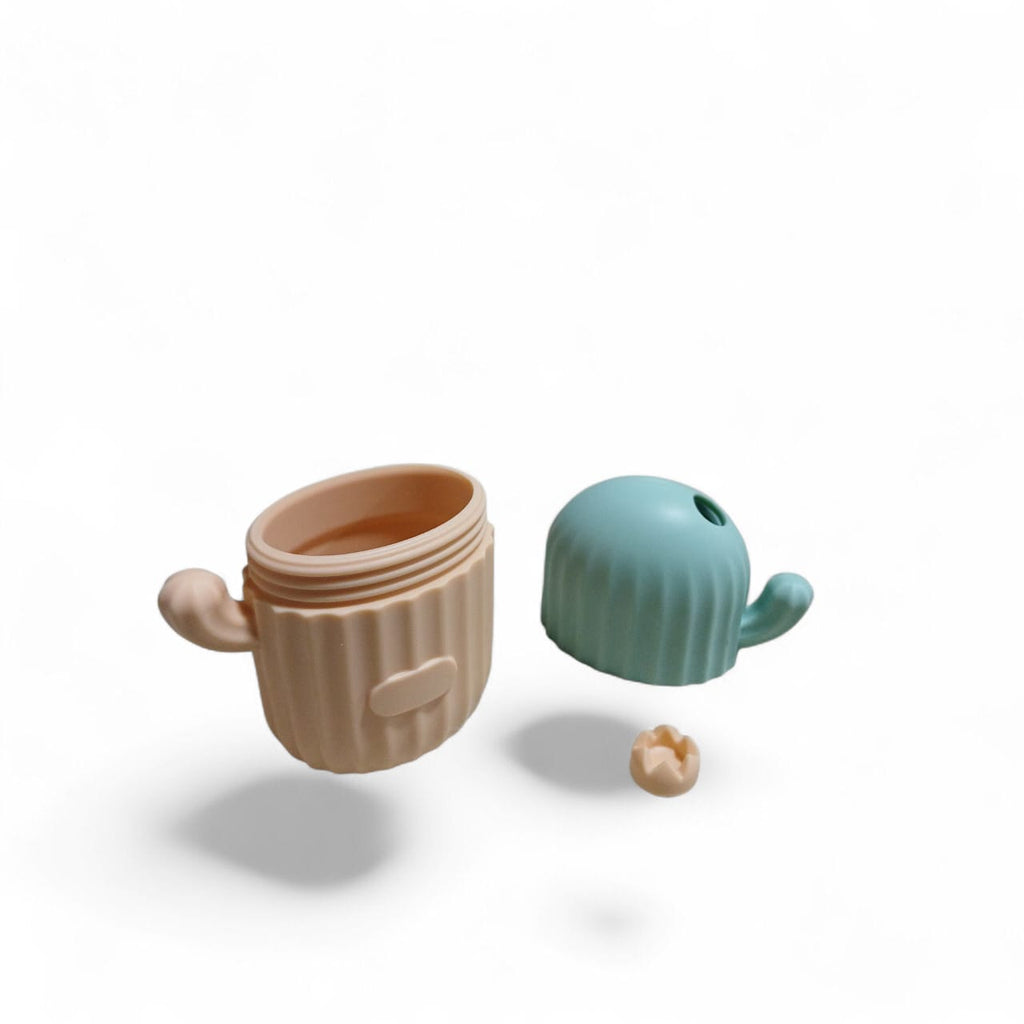 Molde silicón cactus para masaje facial con hielo skincare verde/salmón