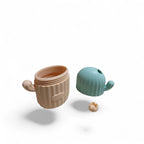 Molde silicón cactus para masaje facial con hielo skincare verde/salmón