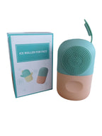 Molde silicón cepillo para masaje facial con hielo skincare verde/salmón