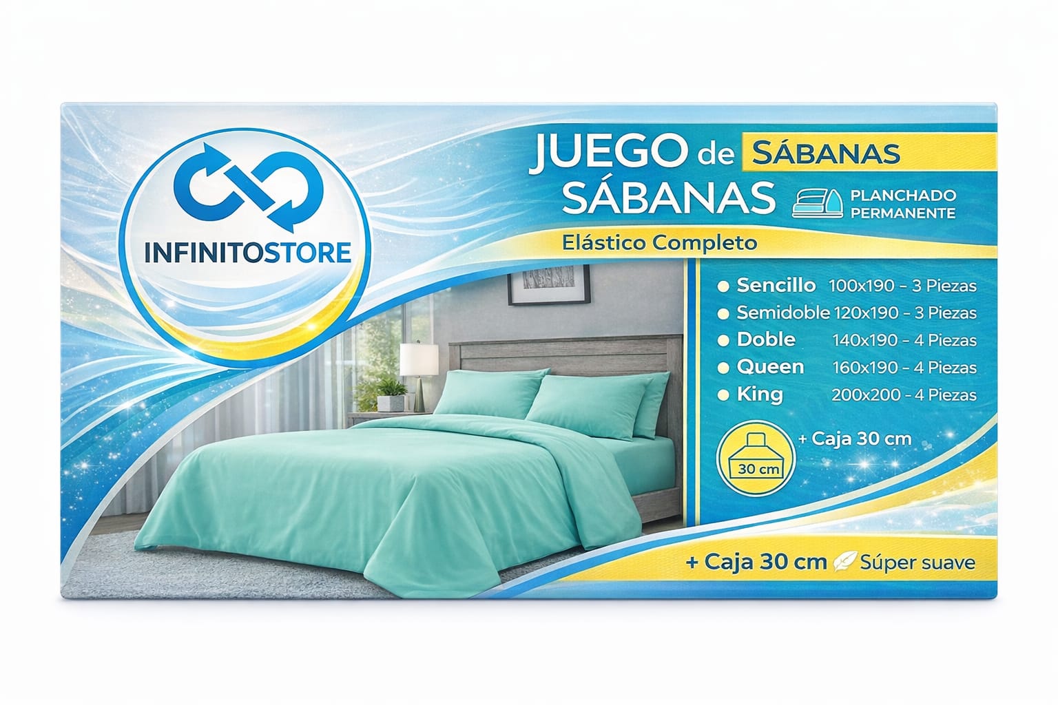 Juego De Sábanas Doble Microfibra Unicolor