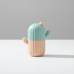 Molde silicón cactus para masaje facial con hielo skincare verde/salmón