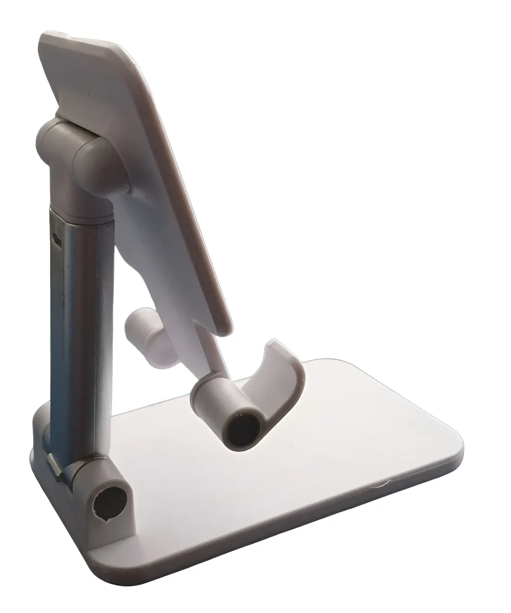 Soporte para celular o tablet de mesa color blanco